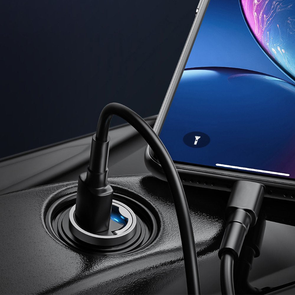 Techsuit - Premium Car Charger NanoVolt (C5) - Mini Design, Fast Charge, Type-C PD30W, 3A, Pull Ring, Aluminium Alloy - 