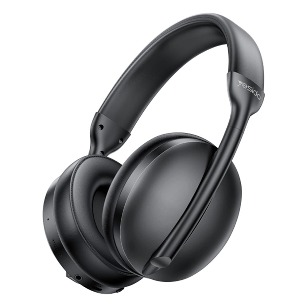 Yesido - Wireless Headphones (EP08) - with Bluetooth V5.3, Active Noise Cancelling, Microphone, 500mAh - Black