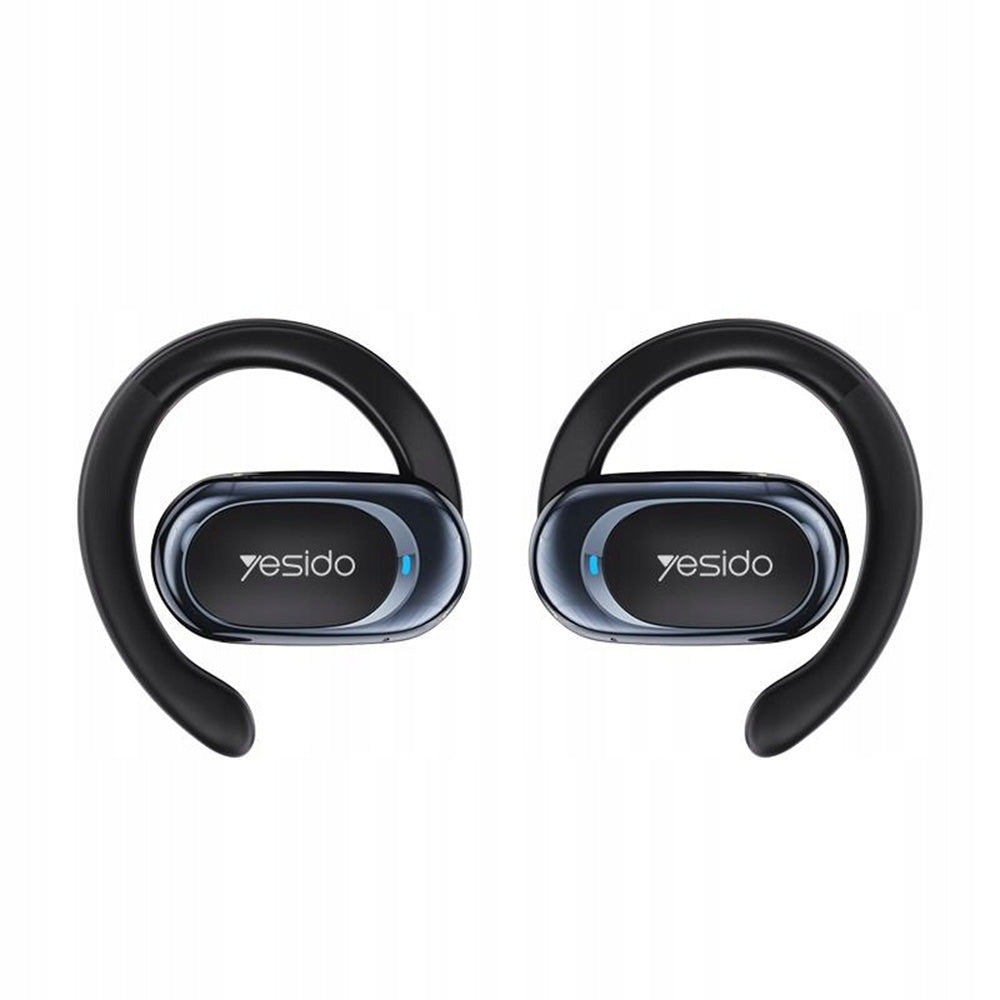 Yesido - Wireless Earbuds (YSP13) - with Bluetooth V5.3, Open-ear Design, Air Conduction Sound, 600mAh, LED - Black