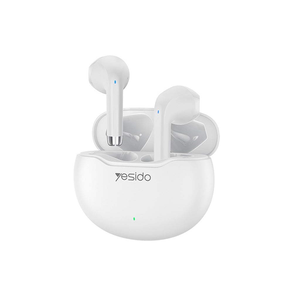 Yesido - Wireless Earbuds (TWS21) - with Bluetooth V5.3, Half-In-ear Design, Touch Control, Noise Cancelling, 320mAh - W