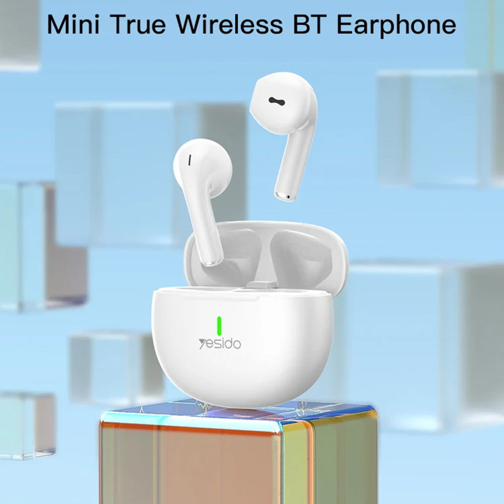 Yesido - Wireless Earbuds (TWS18) - Bluetooth V5.1, Half-In-ear Design, 220mAh, Type-C - White