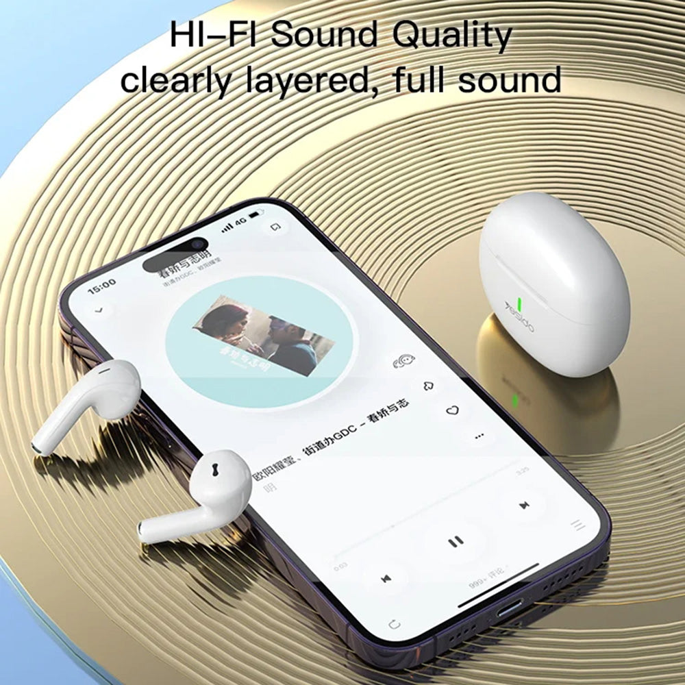 Yesido - Wireless Earbuds (TWS18) - Bluetooth V5.1, Half-In-ear Design, 220mAh, Type-C - White