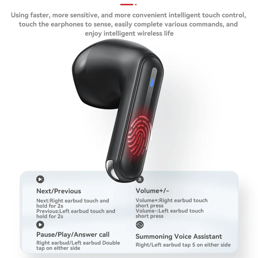 Yesido - Wireless Earbuds (TWS19) - with ENC, Touch Control, Bluetooth V5.3, LED Display, Half-In-ear Design, 470mAh - B