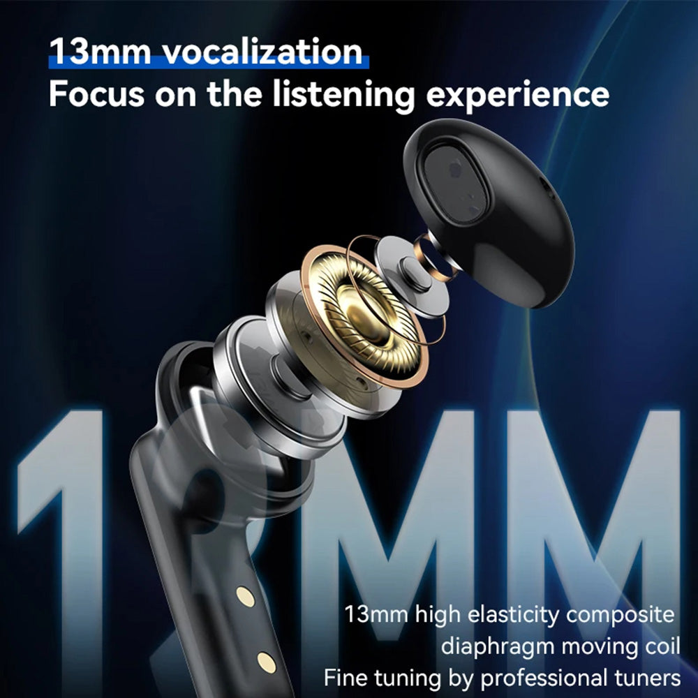 Yesido - Wireless Earbuds (TWS25) - with Microphone, Bluetooth V5.3, Touch Control, Half-In-ear Design, 250mAh - Black