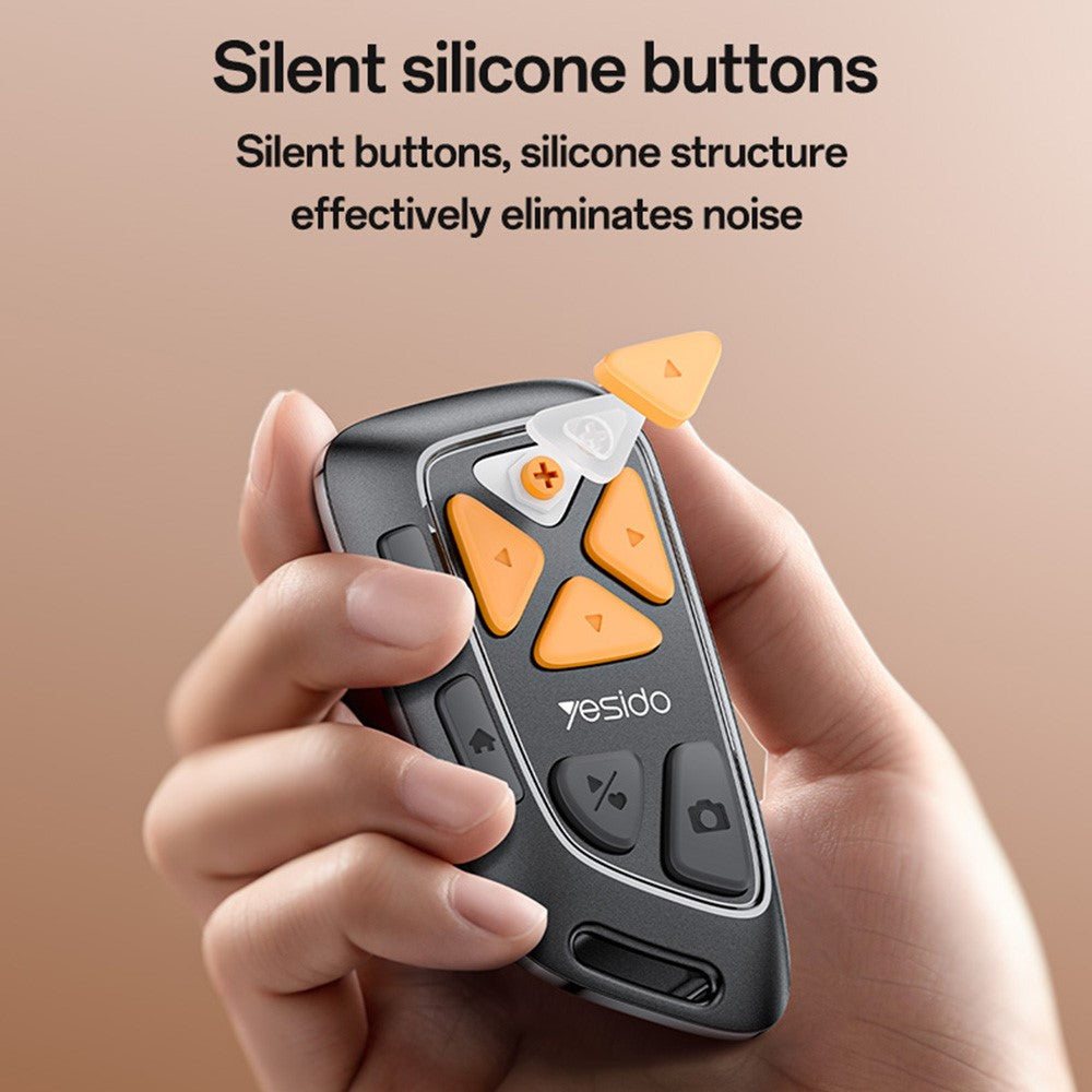 Yesido - Bluetooth Remote Control (SF25) - Swipe videos/Read Novels/Take Photos Remotely, 200mAh - Black