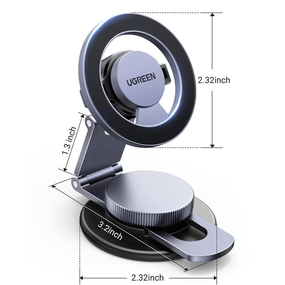 Ugreen - Car Holder LP865 (45577) - Magnetic Grip, for Dashboard, Universal, 360° Rotatable, Secure Fit, N52 Magnets - B