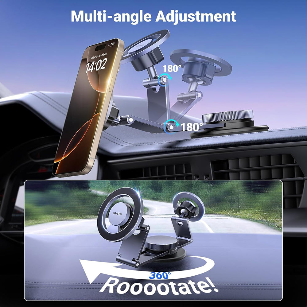 Ugreen - Car Holder LP865 (45577) - Magnetic Grip, for Dashboard, Universal, 360° Rotatable, Secure Fit, N52 Magnets - B