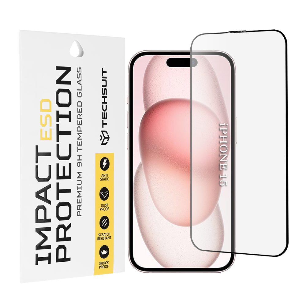 TechSuit Folie de protectie Techsuit ESD Glass compatibil cu iPhone 15 / iPhone 16, Negru