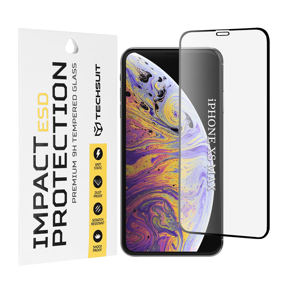 TechSuit Folie de protectie Techsuit ESD Glass compatibil cu iPhone XS Max / iPhone 11 Pro Max, Negru