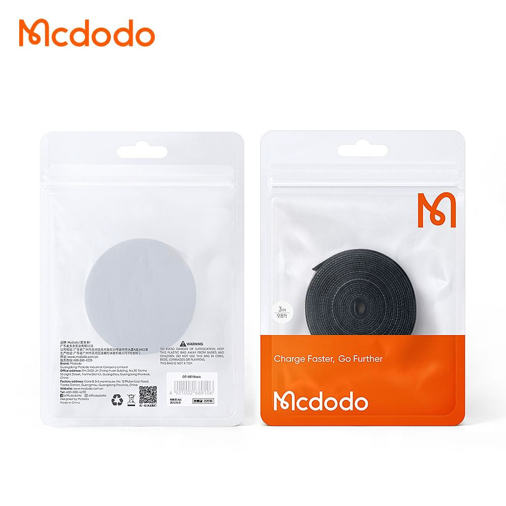 Mcdodo - Cable Organizer Belt (VS-0960) - Velcro Straps, 1m - Black