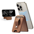 ESR - Geo Magnetic Wallet Stand - MagSafe, Vegan Leather, with 3x Card Slots, RFID Blocking Tech - Brown