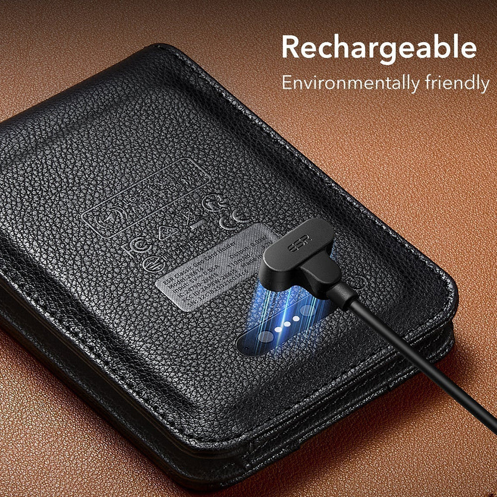ESR - Classic Geo Card Holder - Vegan Leather Wallet, for 11x Cards & Cash, Find My Function, RFID Blocking - Carbon Fib