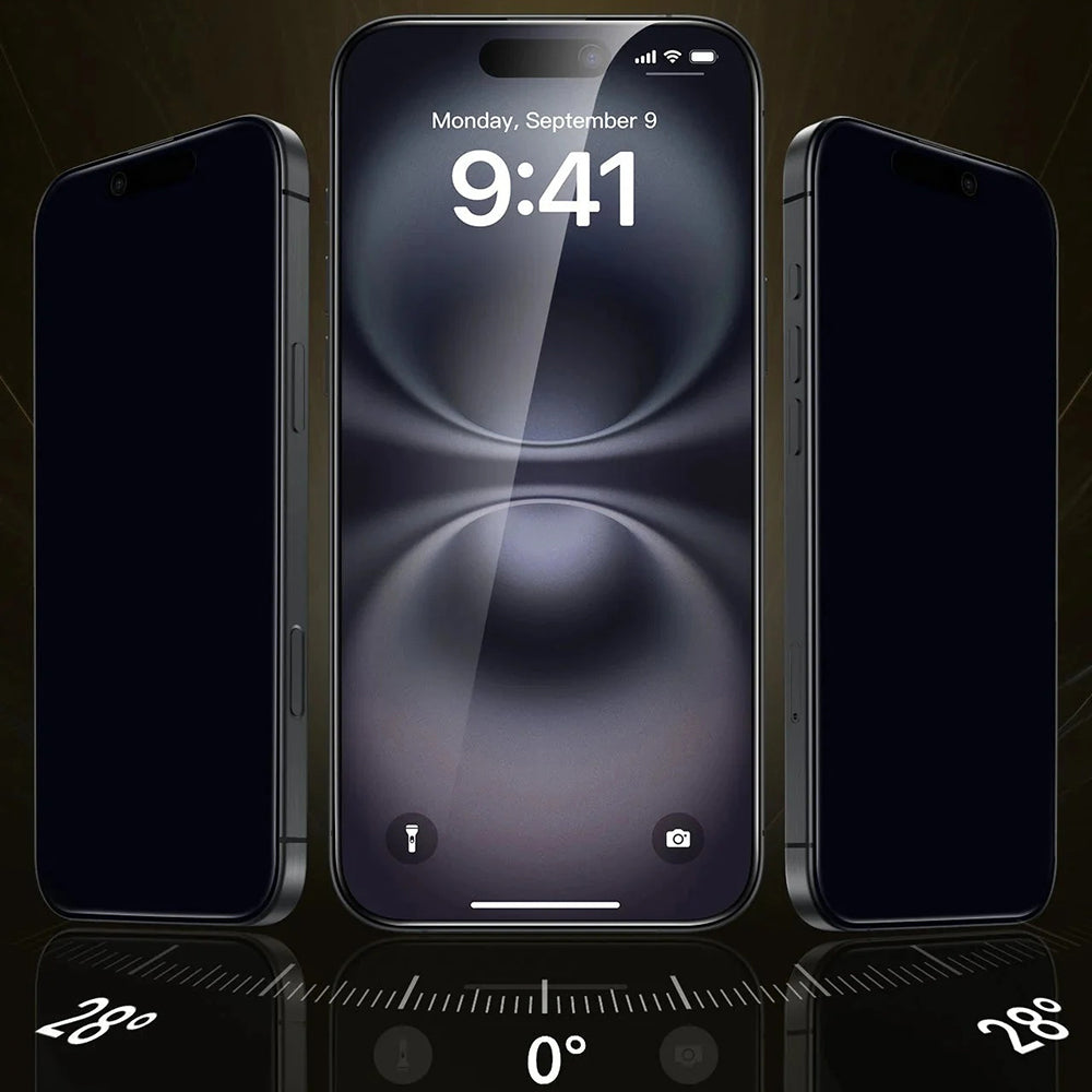 ESR - Corning Gorilla Glass UltraFit Privacy™ (3 pack) - iPhone 17 / iPhone 16 Pro - Black