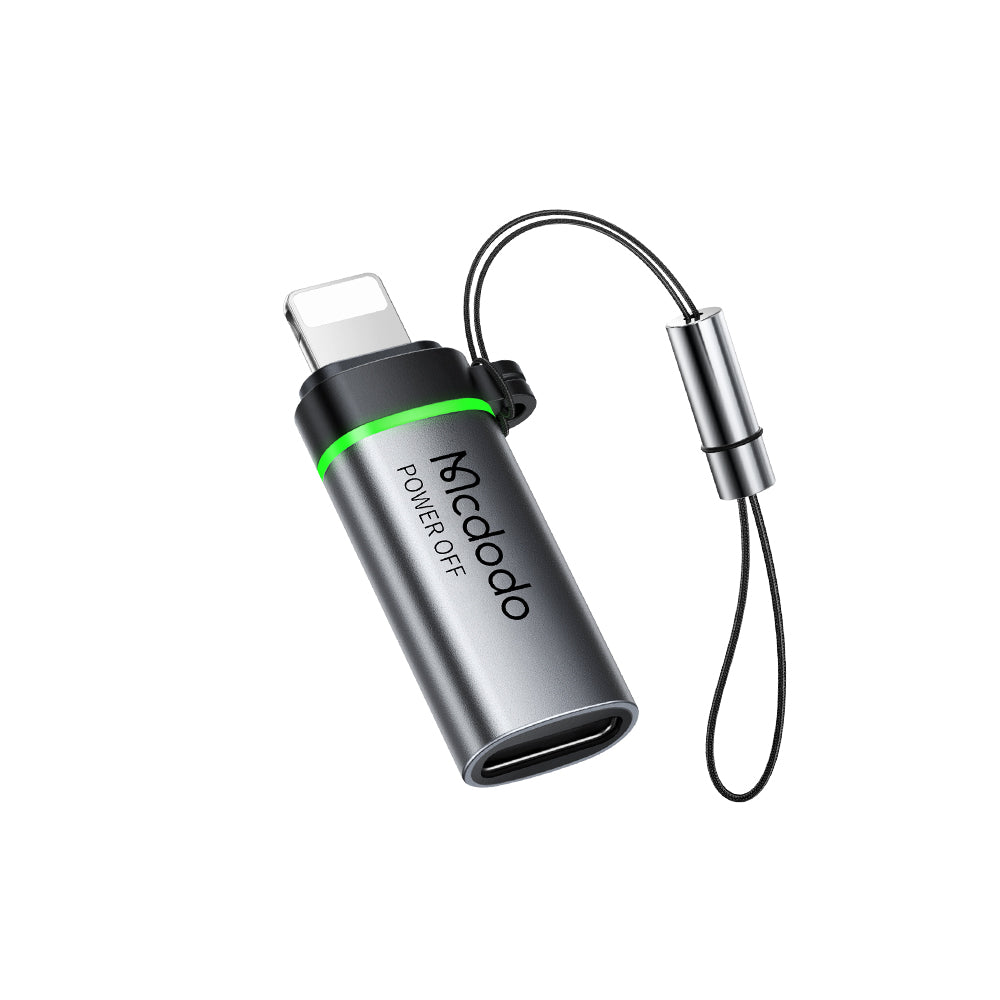 Mcdodo - Adapter Auto Power Off (OT-2590) - USB-C to Lightning, 36W, 3A, 480Mbps, E-Mark Chip, Fast Charge, Lanyard - Bl