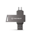 Stick Memorie Techsuit THSM19 (THSM19816), USB 3.0, Type-C, 16GB, Gri