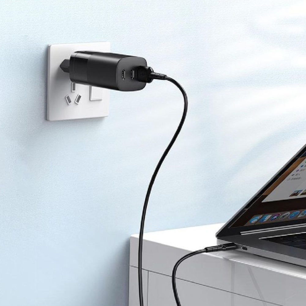 Havit - Wall Charger (UC10) - 2x Type-C, USB, PD65W, Fast Charging - Black