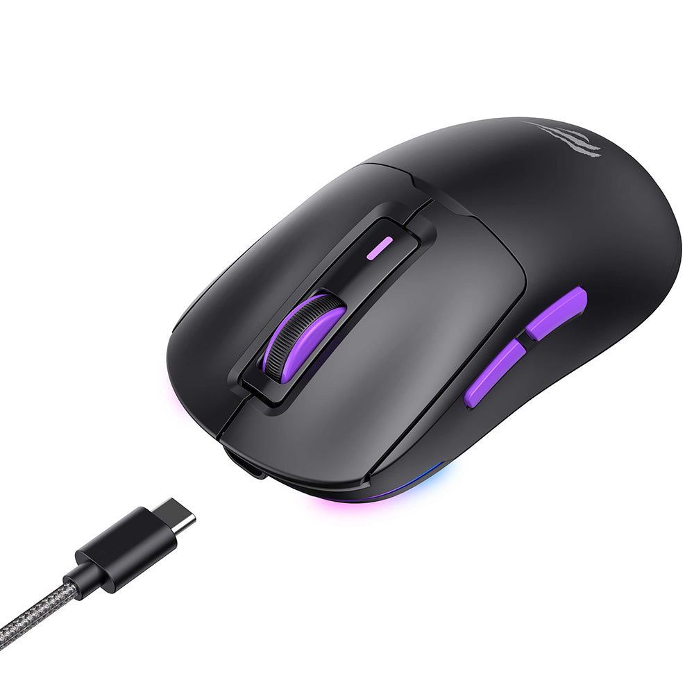 Havit - Wireless Gaming Mouse (MS969WB) - 1000 - 16000DPI, LED Lights, 150mAh, 1.6m, 5V - Black / Purple
