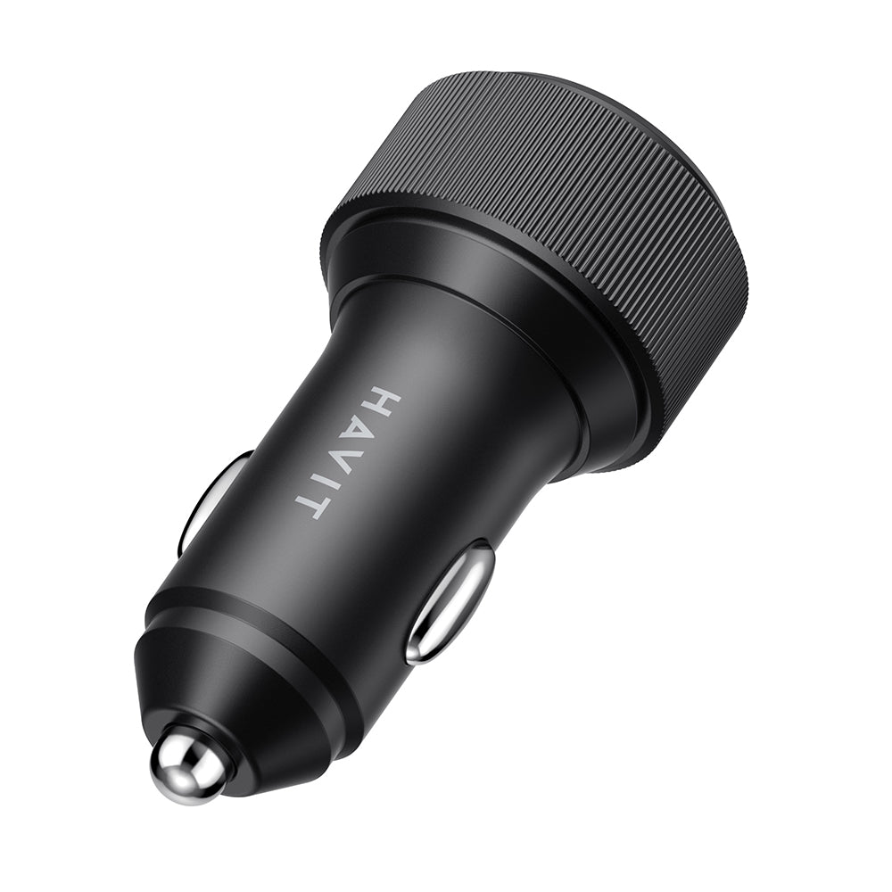 Havit - Car charger (CC2014) - 2x Type-C, PD30W, 3A, PC, Aluminum Alloy - Black