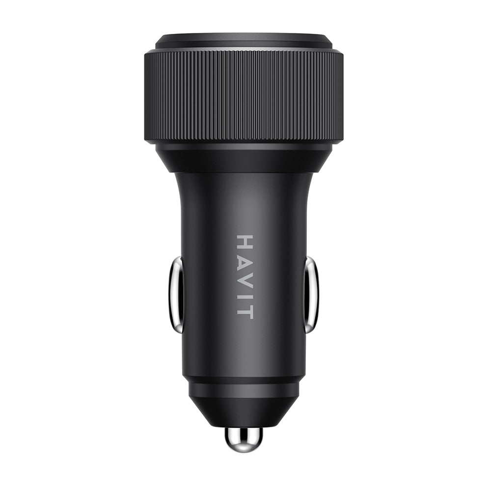 Havit - Car charger (CC2014) - 2x Type-C, PD30W, 3A, PC, Aluminum Alloy - Black