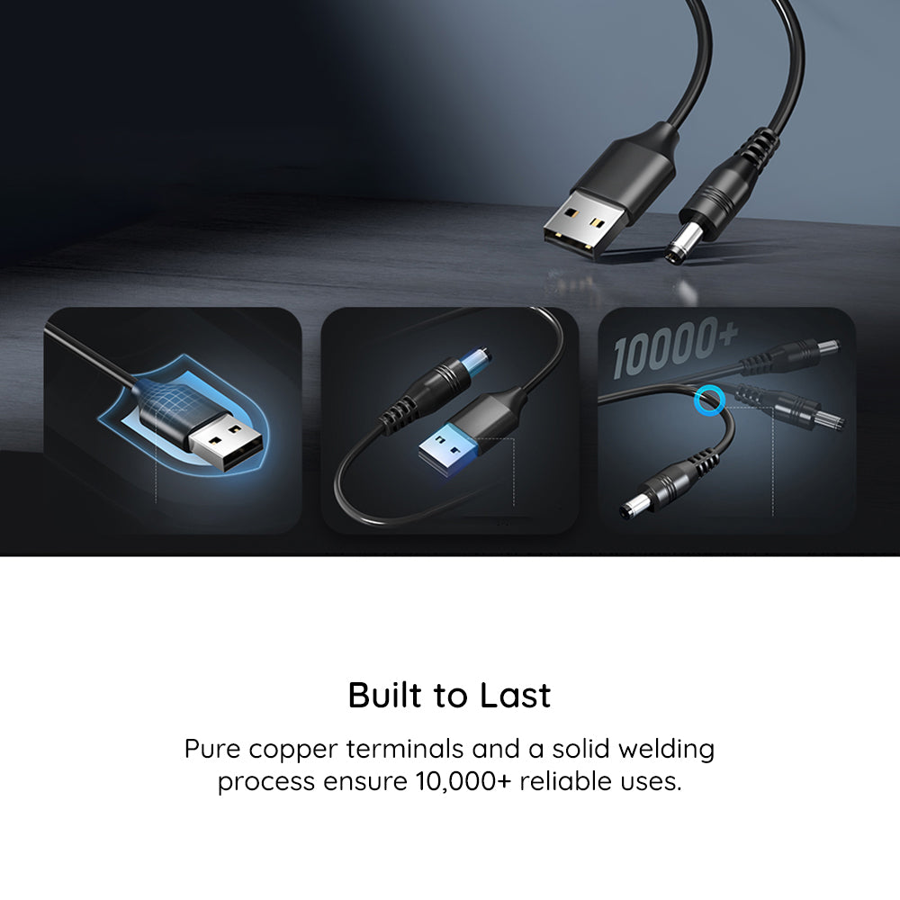 Techsuit - (11 pack) Cable Adapter ChargeNest (AC21) - USB to 7x DC Barrel, Jack Adapter, Type-C, Mini-USB, Micro-USB - 