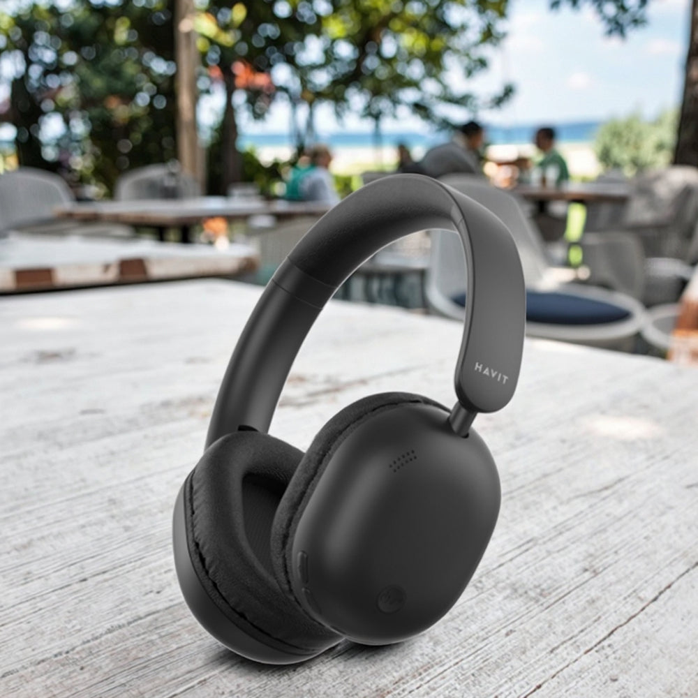 Havit - Wireless Headphones (H602BT) - BLE V5.4, AUX, Button Control, Hi‑Res Audio, Mic, All‑Day Battery, 300mAh - Black