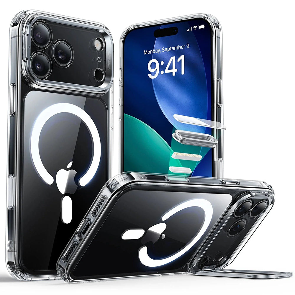 ESR - Classic Hybrid HaloLock Kickstand - iPhone 17 Pro - Clear
