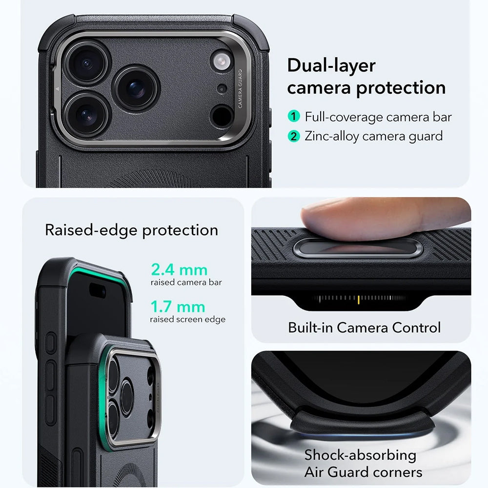 ESR - Cyber Armor Kickstand - iPhone 17 Pro Max - Black