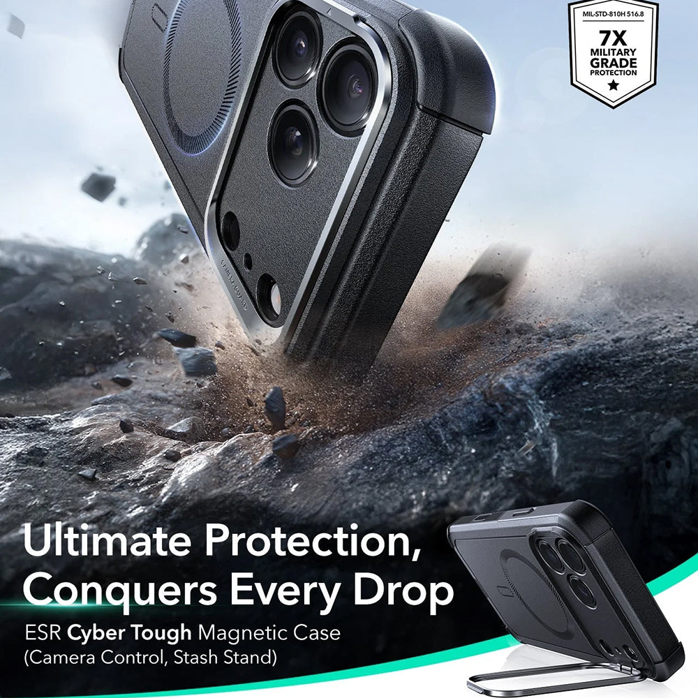 ESR - Cyber Armor Kickstand - iPhone 17 Pro Max - Black