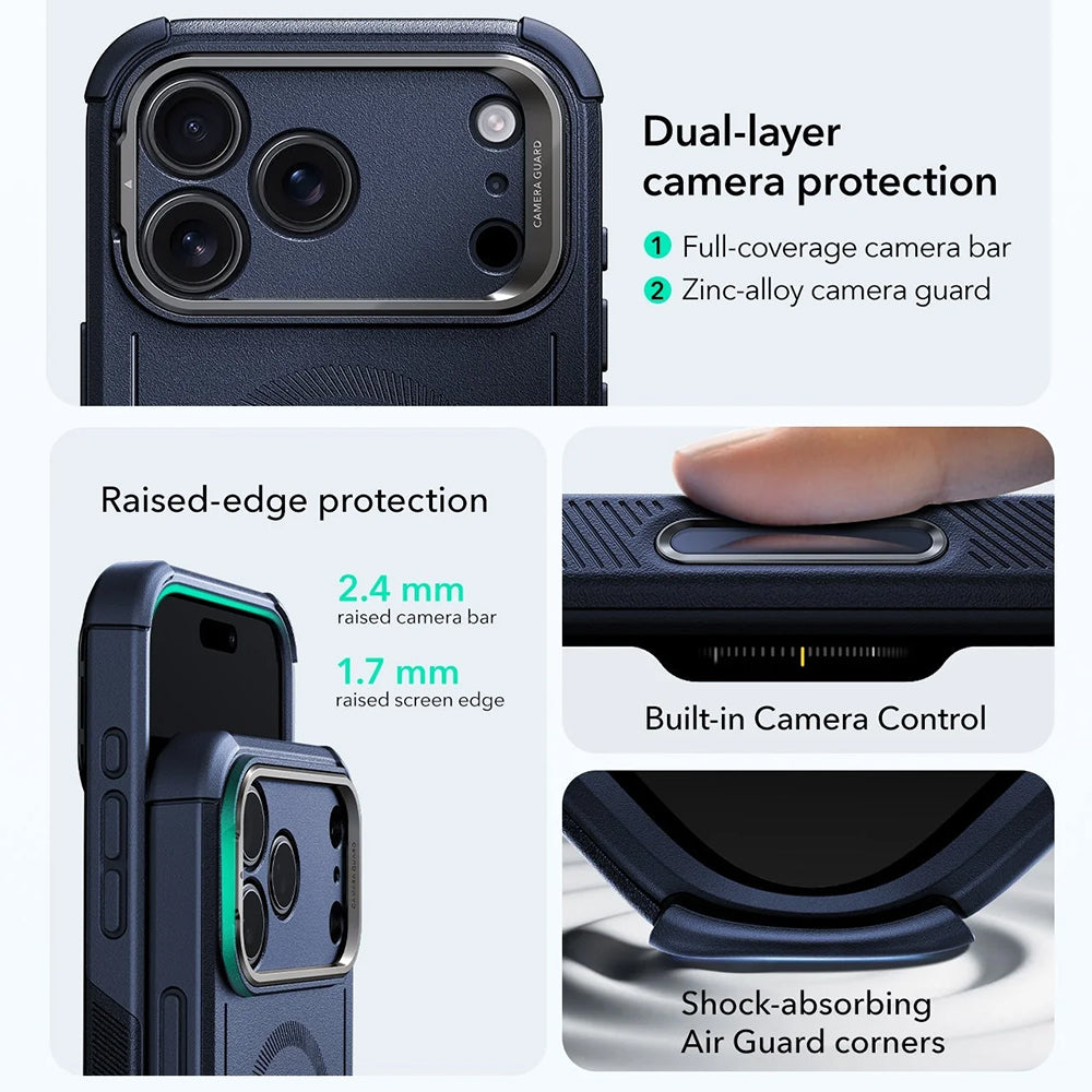 ESR - Cyber Armor Kickstand - iPhone 17 Pro - Blue