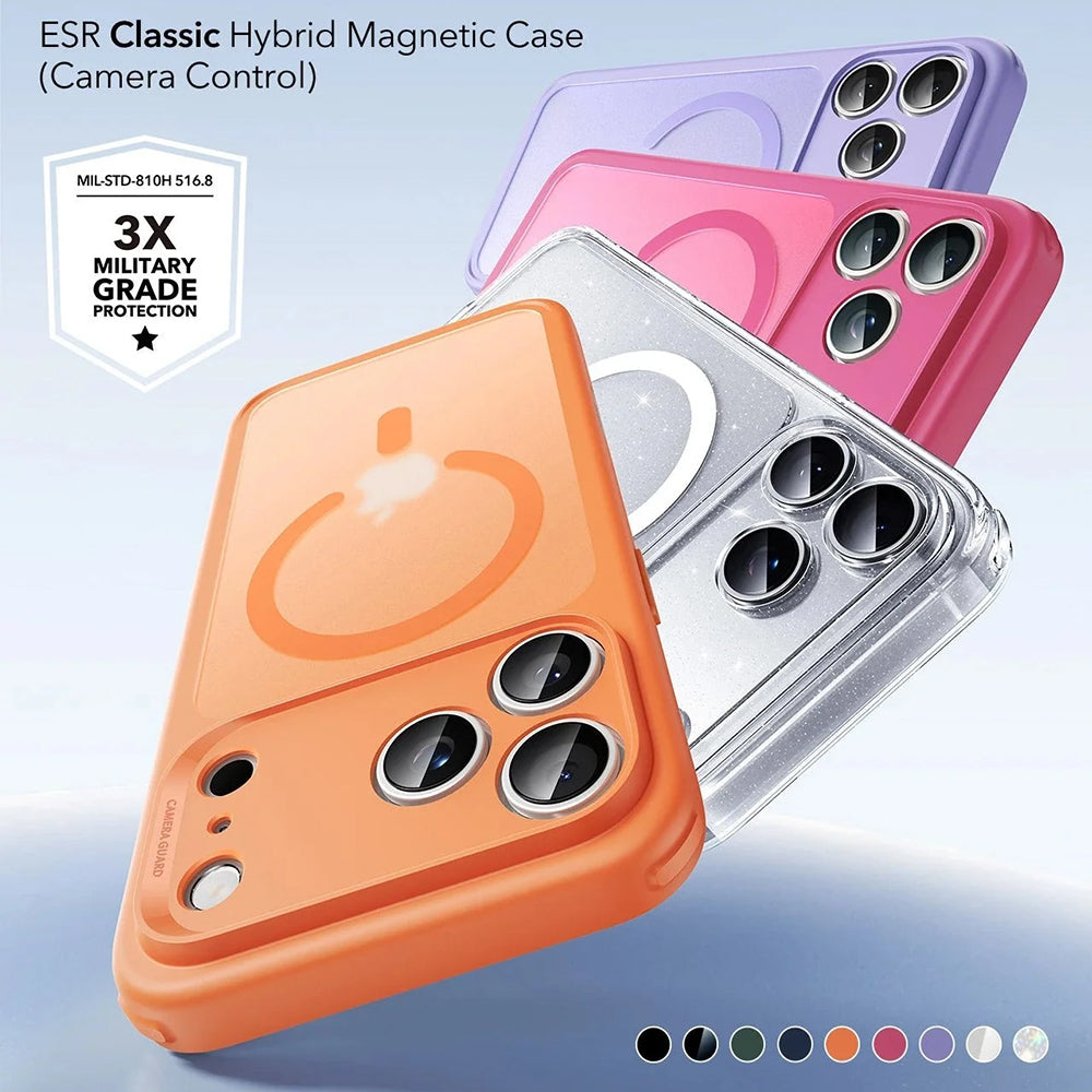 ESR Husa de protectie ESR Classic Hybrid HaloLock compatibil cu iPhone 17 Pro Max, Transparent Shimmer – imagine 2