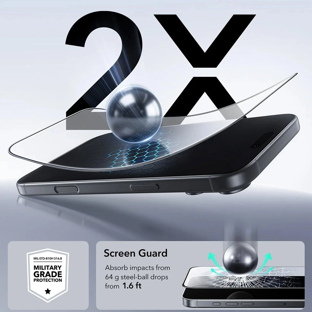 ESR - Tempered Glass UltraFit (3 pack) - iPhone 17 Pro Max - Black
