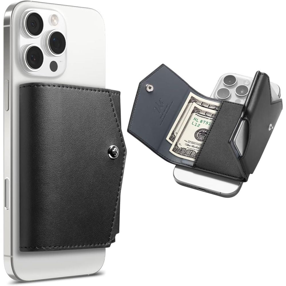 Spigen - MagSafe Wallet Valentinus Pro (AFA09442) - 3 Cards Storage, Universal, Magnetic, Slim Design, Secure Fit - Blac