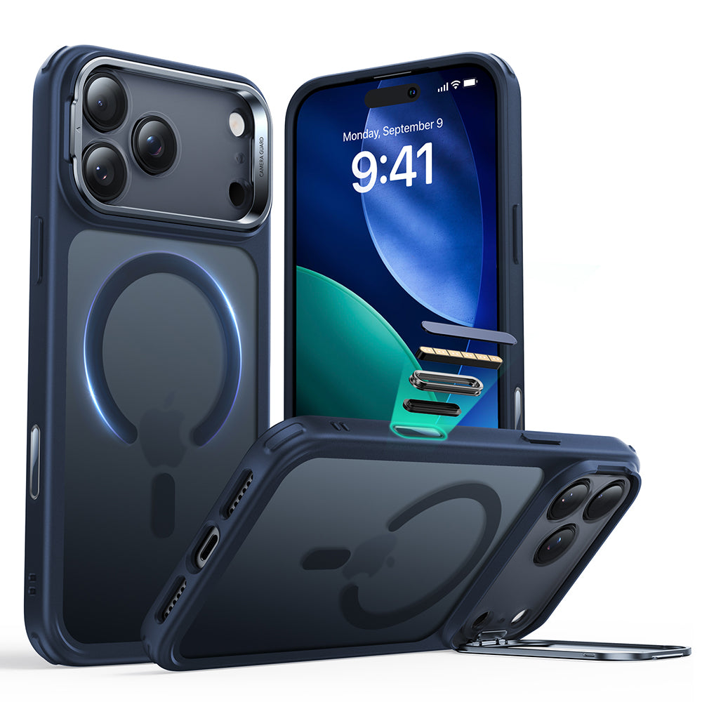 ESR - Classic Hybrid HaloLock Kickstand - iPhone 17 Pro - Frosted Blue