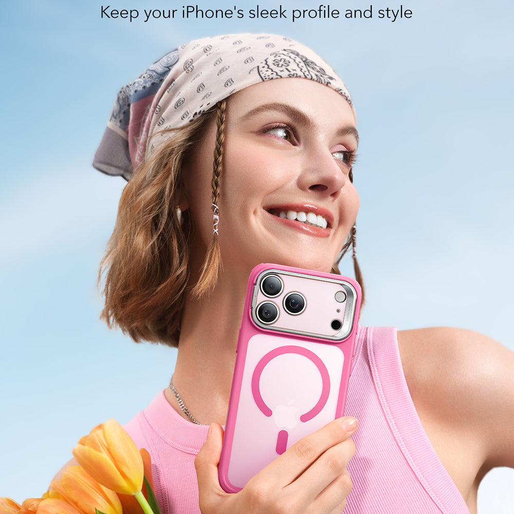 ESR - Classic Hybrid HaloLock Kickstand - iPhone 17 Pro - Frosted Pink