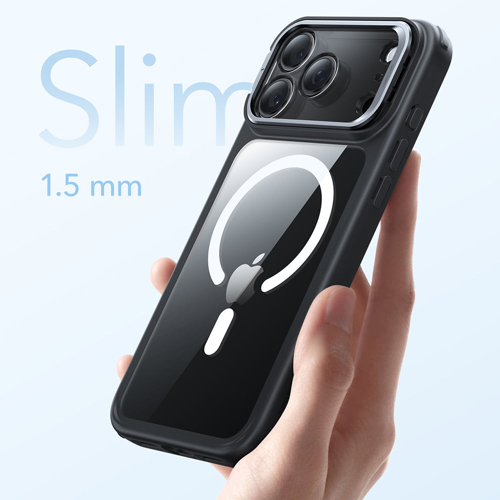 ESR - Classic Hybrid HaloLock Kickstand - iPhone 17 Pro - Clear Black