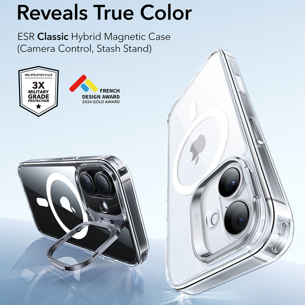 ESR - Classic Hybrid HaloLock Kickstand - iPhone 17 - Clear