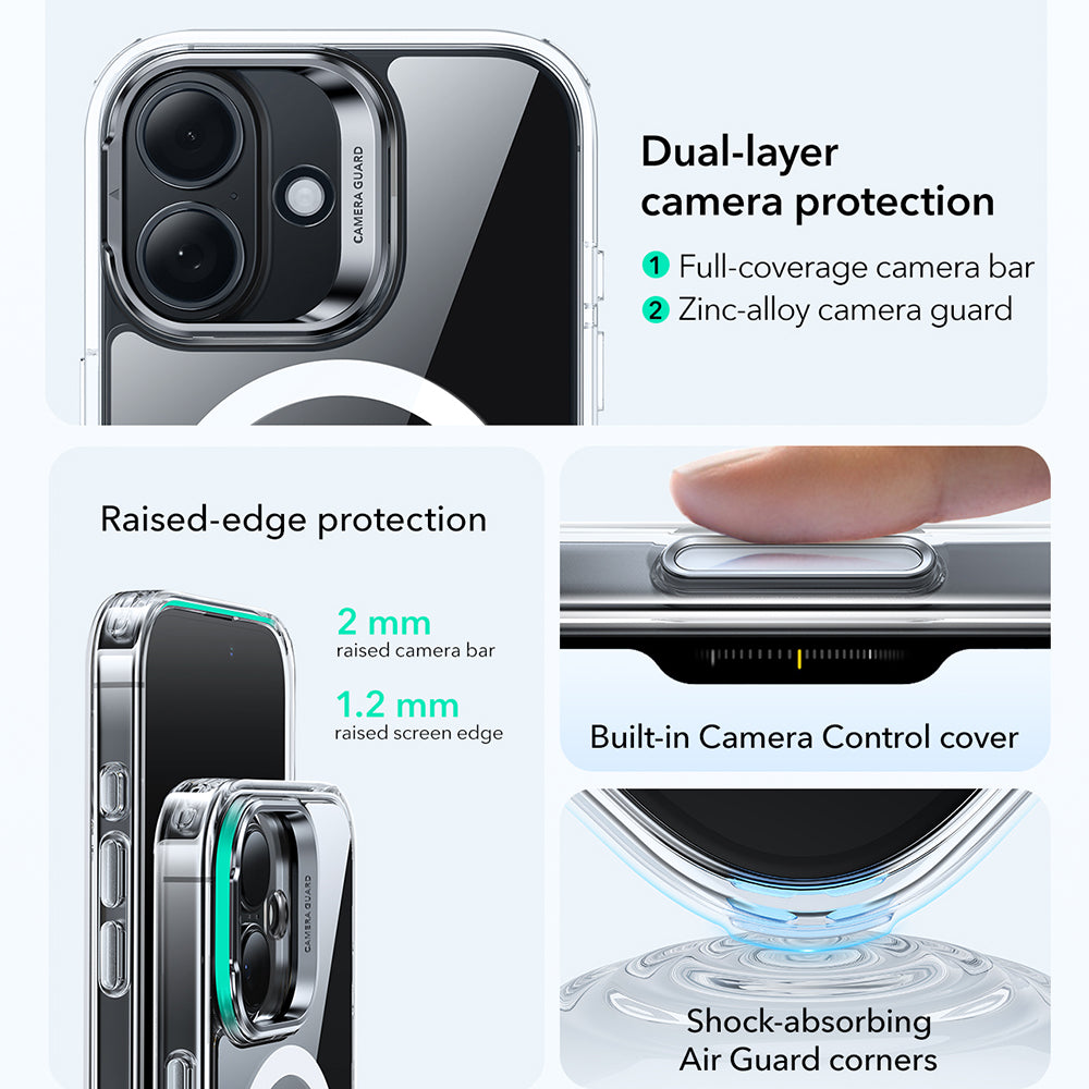 ESR - Classic Hybrid HaloLock Kickstand - iPhone 17 - Clear