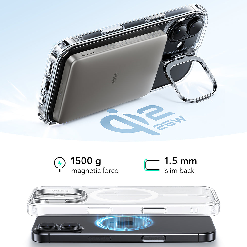 ESR - Classic Hybrid HaloLock Kickstand - iPhone 17 - Clear
