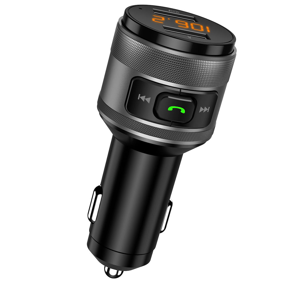 Techsuit - FM Modulator VoltTune (MFM1) - Dual-USB, QC3.0, MP3 Player Function, Bluetooth - Black
