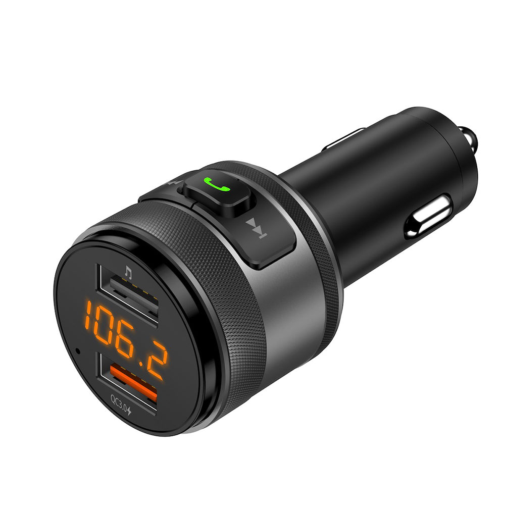 Techsuit - FM Modulator VoltTune (MFM1) - Dual-USB, QC3.0, MP3 Player Function, Bluetooth - Black