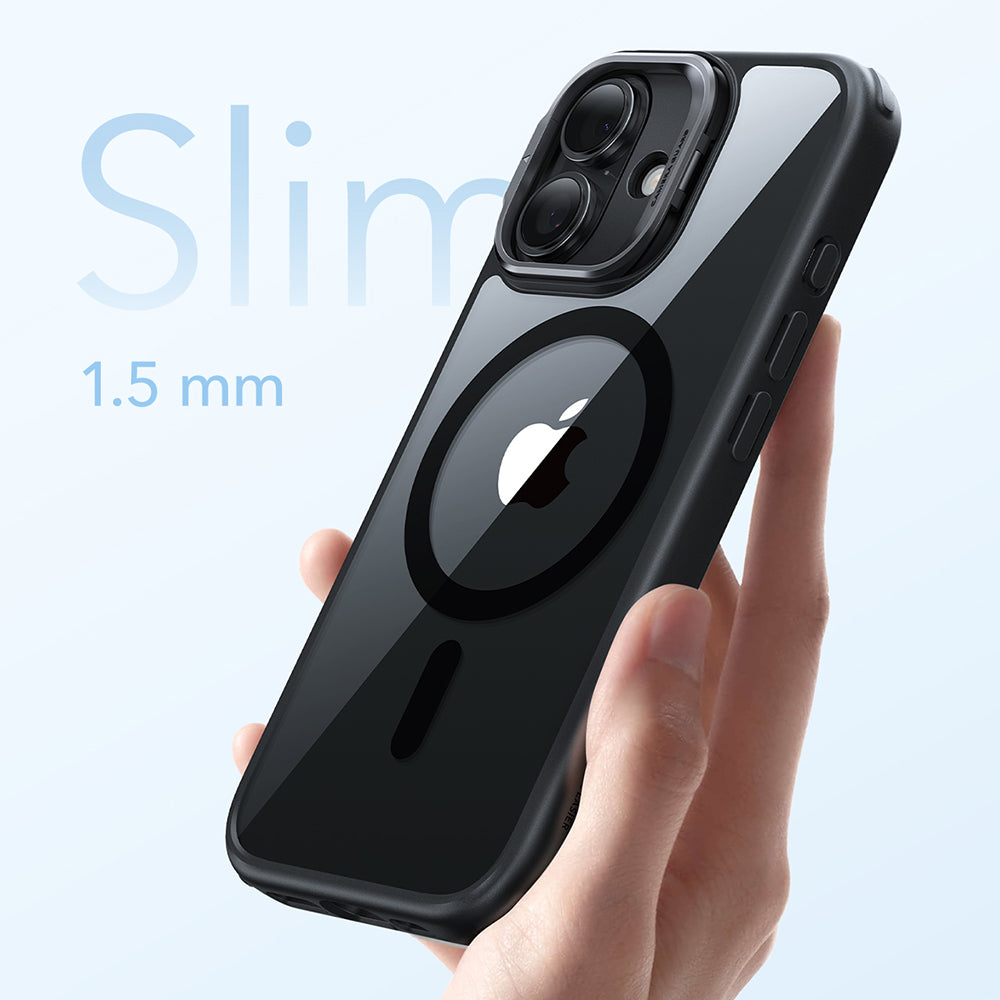 ESR - Classic Hybrid HaloLock Kickstand - iPhone 17 - Clear Black