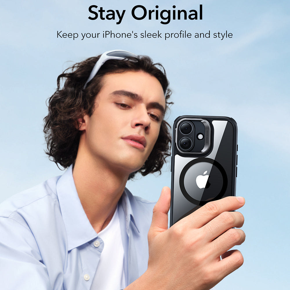 ESR - Classic Hybrid HaloLock Kickstand - iPhone 17 - Clear Black
