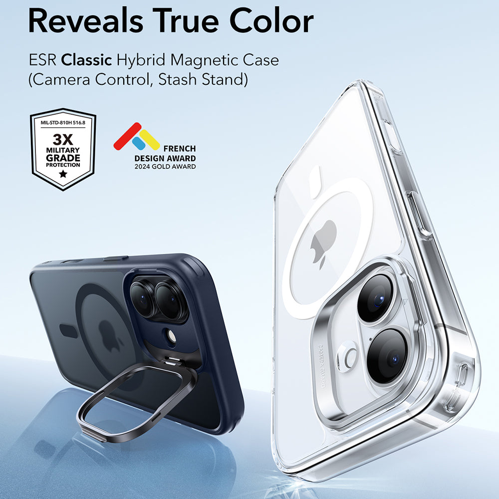 ESR - Classic Hybrid HaloLock Kickstand - iPhone 17 - Frosted Blue