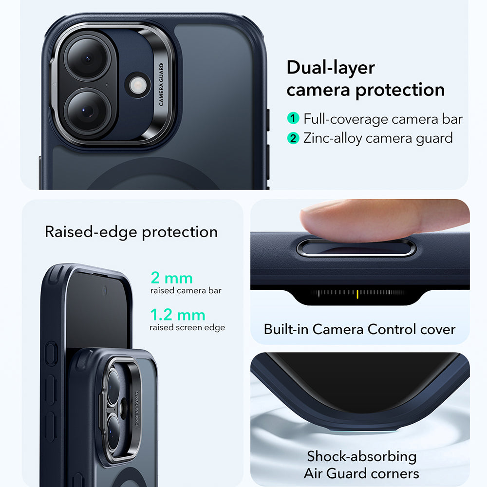 ESR - Classic Hybrid HaloLock Kickstand - iPhone 17 - Frosted Blue