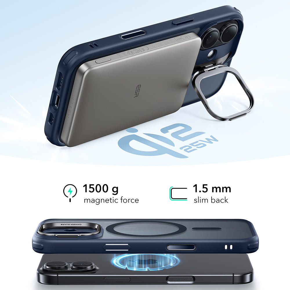ESR - Classic Hybrid HaloLock Kickstand - iPhone 17 - Frosted Blue