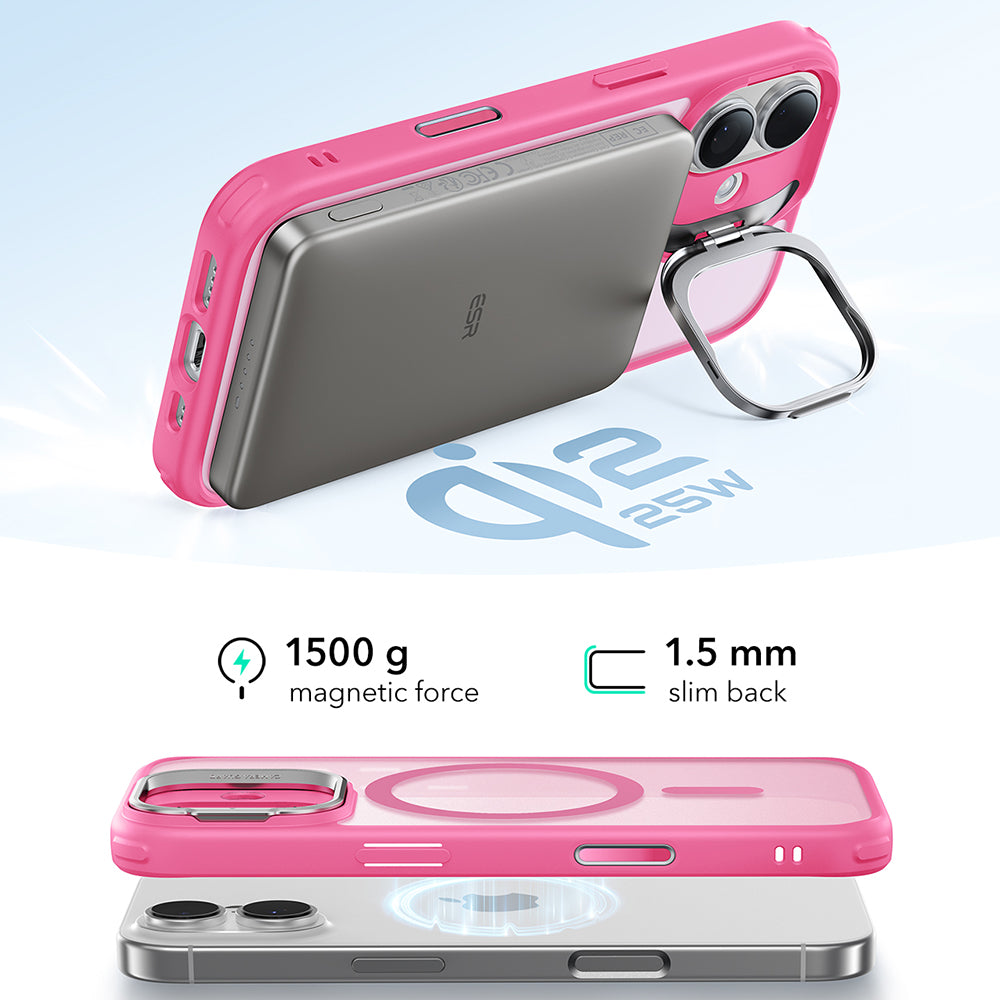 ESR - Classic Hybrid HaloLock Kickstand - iPhone 17 - Frosted Pink