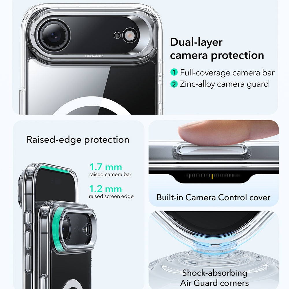 ESR - Classic Hybrid HaloLock Kickstand - iPhone 17 Air - Clear