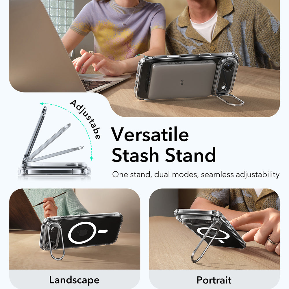 ESR - Classic Hybrid HaloLock Kickstand - iPhone 17 Air - Clear