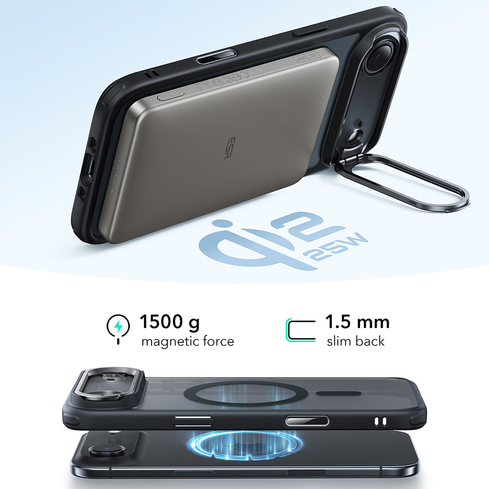 ESR - Classic Hybrid HaloLock Kickstand - iPhone 17 Air - Frosted Black