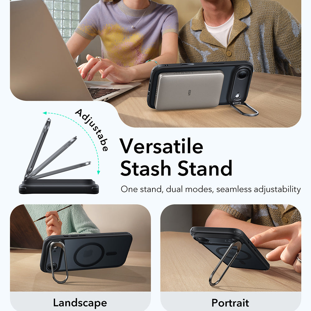 ESR - Classic Hybrid HaloLock Kickstand - iPhone 17 Air - Frosted Black